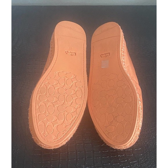 Coach Carley Leather Espadrilles Loafer Slip On Style C6763 Tangerine Sz 11 - Picture 8 of 14